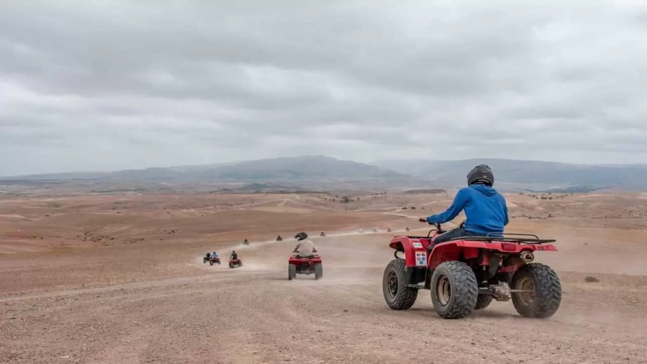Agafay Desert Quad Biking tour with Traditional Moroccan Tea Experience from Marrakech